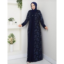 Esna Kadın Büyük Beden  Taşlı Abaya/abiye Elbise