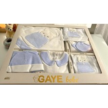 Unisex 0-3 Ay Bebeklere Gaye Organik Pamuk  Ayıcık Nakışlı ve Cepli 10 Lu Premium Set