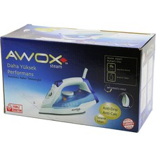 Awox STEAM-1716 Buharlı Ütü Seramik Taban 2600W 360 Derece Dönebilen Kablo - 490ML Şeffaf Su Tankı (4944)