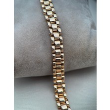 Rose Gold Kalın 17+2CM Ayarlanabilir Çelik Bileklik