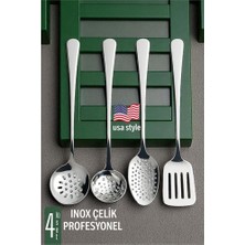 Modacar Amerikan Tip Servis Seti 4 Parça - Profesyonel Paslanmaz Çelik Çeyiz Seti
