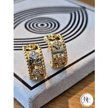Diva Viva - Glow Earrings – Gold & Silver Kaplama Zirkon Detaylı Kadın Küpe (KOD-312)