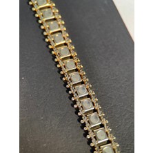 Rose Gold Kararmaz Çelik Kadın Bileklik Kare Detaylı