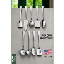 Modacar Amerikan Tip Servis Seti 9 Parça - Profesyonel Paslanmaz Çelik Çeyiz Seti