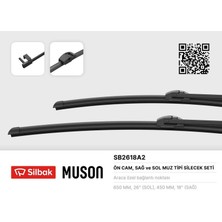Sılbak SB2618A2 - Silecek Süpürgesi 650/450MM Muz Tipi Bmw 5 Serısı Tourıng - 7 Serısı 03/10