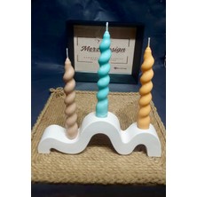 2 Li Burgu Şamdan Soya Wax Mum Seti