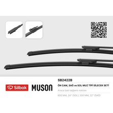 Sılbak SB2422B - Silecek Süpürgesi 600/550MM Muz Tipi Volvo S60-V70 04 S80 03-06 XC70 XC90 04- Multıpla 06