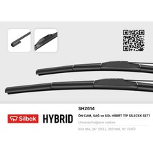 Sılbak SH2614 - Silecek Süpürgesi 650/350MM Muz Tipi Jazz 10/08-I30. Cw Gd 12/11-Santa Fe 06/12-Cee D. Pro Cee D 05/12-Auris E18 09/12-Corolla E15 11/06