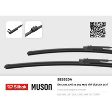 Sılbak SB2620A - Aerotwin Silecek 65 50×2 Flatblade Volvo C30 06 S40 05 S60 10 S80 06 V50 05 V70 07 V60 10 Xc7