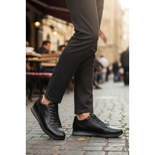 Fosco 3235 M Siyah Floter Hakiki Deri Erkek Günlük Ayakkabı