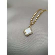 Kadın VIP Gold Renk Zirkon Taşlı Yonca Detaylı Ayarlanabilir Bileklik