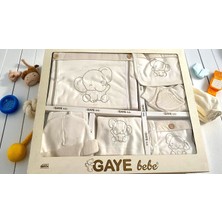 Unisex 0-3 Ay Bebek Gaye Organik Pamuk  Fil Nakışlı 10 Lu Set