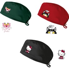 3lü Baskılı Cerrahi Bone Doktor Hemşire Hastane Diş Doktoru Aşçı Bonesi | 3 Adet Bone