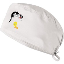 Tweety Temalı Bonesi Standart ve Büyük Boy Cerrahi Bone Doktor Hemşire Aşçı
