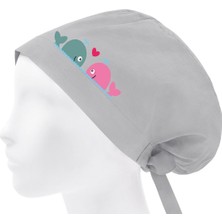 Sevgili Balina Temalı Bonesi Standart ve Büyük Boy Cerrahi Bone Doktor Hemşire Aşçı