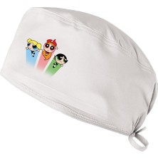 Powerpuff Girls Temalı Bonesi Standart ve Büyük Boy Cerrahi Bone Doktor Hemşire Aşçı