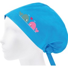 Sevgili Balina Temalı Bonesi Standart ve Büyük Boy Cerrahi Bone Doktor Hemşire Aşçı