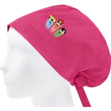 Powerpuff Girls Temalı Bonesi Standart ve Büyük Boy Cerrahi Bone Doktor Hemşire Aşçı