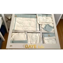 Unisex 0-3 Ay Bebek Gaye Organik Pamuk  Fil Nakışlı 10 Lu Set