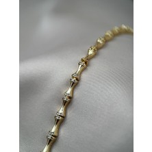 Kadın Gold Renk Kemik Model Kararmaz 17+2CM Ayarlanabilir Çelik Bileklik