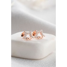 925 Ayar Gümüş Zirkon Taşlı Yıldız Sonsuzluk Model Küpe