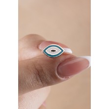 925 Ayar Gümüş Mineli Göz Model Minimal Kadın Küpe