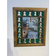 Atatürk Büstlü Dekoratif Duvar Aynası 41X35 cm El Yapımı Vintage Çerçeveli