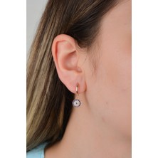 925 Ayar Yuvarlak Nazar Çift Küpe Kadın Gümüş Küpe