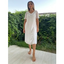 Kadın Beyaz Dantelli Elbise