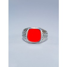 Erkek Doğal Kırmızı Akik Taşlı 925 Ayar Gümüş Yüzük – El Yapımı, Şık Hediye Seçene