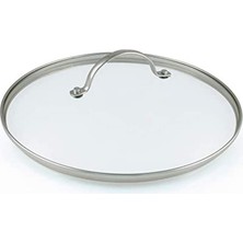 Evrensel Cam Kapak, Kızartma Tavası ve Tencere Için, Paslanmaz Çelik Saplı, Bulaşık Makinesinde Yıkanabilir – 20 Cm, Şeffaf