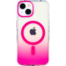 iPhone 13 Kılıf Kablosuz Şarj Özellikli Şeffaf Transparan Renk Geçişli Toros Kapak