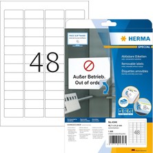 4346 Üniversal Etiket Dın A4 Çıkarılabilir, Küçük 45,7 x 21,2 Mm, 25 Yaprak, Kağıt, Mat Kendinden Yapışkanlı, Yazdırılabilir, 1.200 Yapışkan Etiket, Beyaz