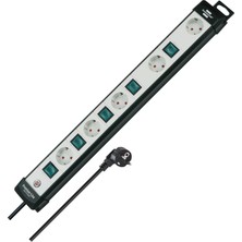 Premium-Line, Teknik Çoklu Priz, Tek Tek Çalıştırılabilir Prizler (3 M Kablo) Ile, Renk: Siyah/açık Gri
