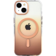 iPhone 13 Kılıf Kablosuz Şarj Özellikli Şeffaf Transparan Renk Geçişli Toros Kapak