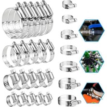 10 Adet Metal Ayarlanabilir Hortum Kelepçesi Seti – Solucan Dişli Boru Kelepçesi, Su Borusu, Tesisat, Otomotiv, Mekanik ve Ev Kullanımı Için Uygun