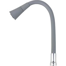 Esnek Silikon Musluk Başlığı – Kıvrılabilir ve Oynar Başlıklı, Gri Renkli Musluk Uzatma Aparatı | Mutfak ve Banyo Bataryaları Için Ayarlanabilir Su Yönlendirici 52 cm Gri
