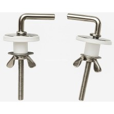 Nikel Krom Kaplamalı Metal Klozet Kapak Menteşe Seti, Parlak Dayanıklı, Ayarlanabilir Vidalı Montaj, Kolay Kurulum, Lüks Tuvalet Kapak Yedek Parça, Tüm Klozetlere Uyumlu (Alttan Sıkmalı)