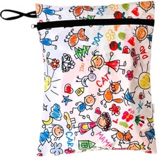 Askılı Family 35X27 cm Su Geçirmez Islak Mayo Kirli Bez Taşıma Torbası Yıkanabilir Çanta Organizer