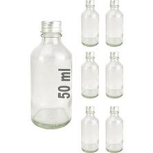 6’lı 50 ml Gümüş Metal Kapaklı Cam Zencefil Shot Şişesi Söz Nişan Hediyelik Kolonya Şişesi C1-1-149