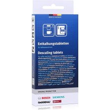 Siemens 311819 00311819 Orijinal 3 x Kireç Çözücü Tab Entkalkungstabletten Entkalkertabletten Temizlik 2 In1 Calc + Protect, Kısmen Eq. 5 Eq. 6 Eq. 7 Eq. 8 Kahve Otomatı Kahve Makinesi Kahve Makinesi