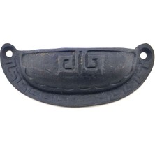 Antika Tarz Dekoratif Pirinç Çizgili Tas Kapı Kulbu - 37X90 Mm, Oksit