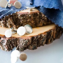 Düğme 17 mm Kendin Yap Kiti, Kot Pantolon, Kot Mont Için Çekiçle Uygulama Aparatları ve 8 Adet Çivili Düğme Takım-Paslanmaz Pirinç (Siyah)