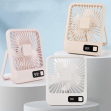 Şarjlı Taşınabilir Sessiz Masa Vantilatörü, 1 Adet, 180° Ayarlanabilir, 5 Hız, LED Göstergeli, Type-C Şarj Edilebilir, Portatif Mini Fan