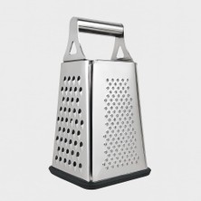 Paslanmaz Çelik 4 Taraflı Rende – 24 cm | Çok Amaçlı Mutfak Rendeleme Aracı | Peynir, Sebze, Meyve ve Patates Için | Kaymaz Tabanlı & Ergonomik Saplı