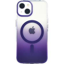 iPhone 13 Kılıf Kablosuz Şarj Özellikli Şeffaf Transparan Renk Geçişli Toros Kapak