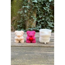 Concept Teddy Bear Gül Dokulu Küçük Tekli Mum Kalıbı