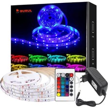 Renk Rgb Şerit LED Işık, Ir Kumandalı, Renk Değiştiren Esnek LED Aydınlatma, Ev, Dekor ve Parti Için (2.5 Metre)