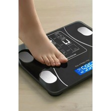 Bluetooth Bağlantılı, Cam Yüzeyli, Profesyonel Ölçüm Gösteren Dijital Baskül