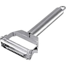 3'ü 1 Arada Paslanmaz Çelik Sebze Soyacağı – Julienne, Düz ve Şerit Soyma Fonksiyonlu, Ergonomik Mutfak Soyacağı